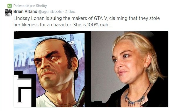 Lindsay Lohan traîne GTA en justice tweet Shelby Welinder2