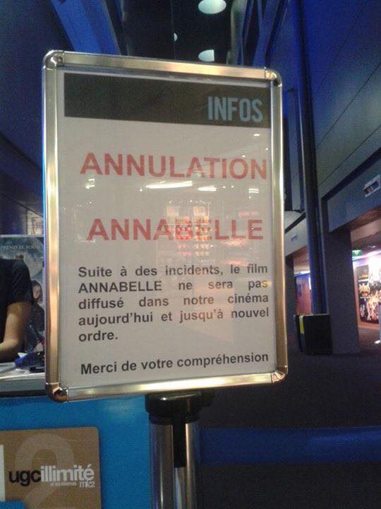 Annabelle : le film retiré de certaines salles