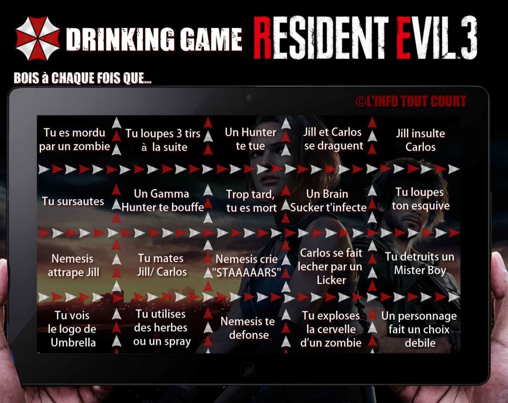 Le Drinking Game Resident Evil 3 !